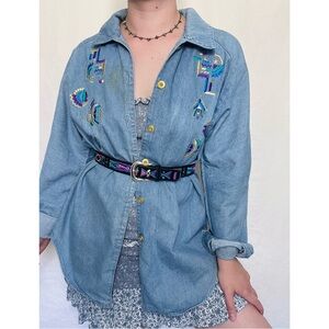 🦞3/$30🦞 Alexa Em | Vintage 90s Western Embroidered Button Down Shirt